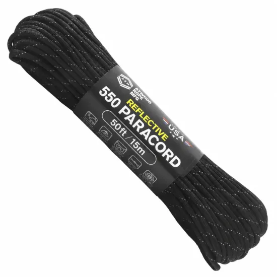 ATWOOD ROPE MFG® Αρτάνη 550 Paracord -  Ανακλαστική (50 ft / 15,24m)