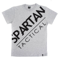 Spartan Tactical® Diagonal Bιg Logo T-Shirt - Ανοιχτό Γκρι