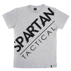 Spartan Tactical® Diagonal Bιg Logo T-Shirt - Light ΅Gray