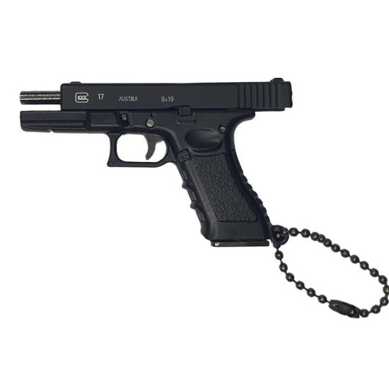 Glock G17 Pistol With Metallic Features - Keychain