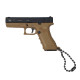 Glock G17 Pistol With Metallic Features - Keychain