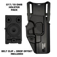 Οπλοθήκη BLUETAC® OWB Polymer Holster Glock 17/19 - Δεξιά + Αξεσουάρ (Βάση Ζώνης + Βάση Drop Offset)