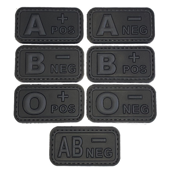 Ομάδα Αίματος Small (Μαύρο-Γκρι) - Σήμα PVC 3D Ομάδα Αίματος Small (Μαύρο-Γκρι) - Σήμα PVC 3D
