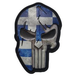 Spartan Punisher - Ελληνική Σημαία - Σήμα 3D PVC