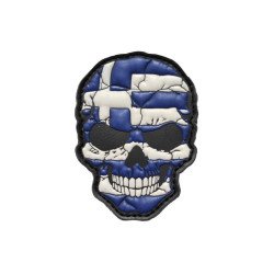 Skull Ελληνική Σημαία - Σήμα PVC (Μεγάλο)