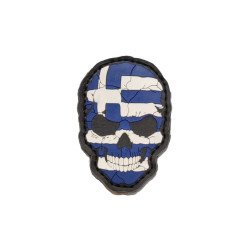 Skull Ελληνική Σημαία - Σήμα PVC (Μικρό)