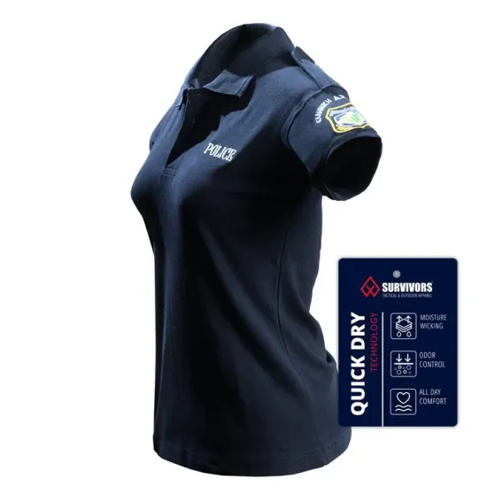 Survivors® - Γυναικείο Polo Quick Dry Αστυνομίας με Κέντημα - Μπλε