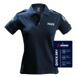 Survivors® - Γυναικείο Polo Quick Dry Αστυνομίας με Κέντημα - Μπλε